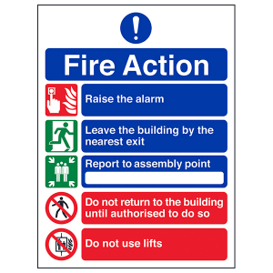 Fire Action Sign