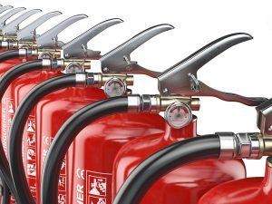 Row of Fire Extinguishers