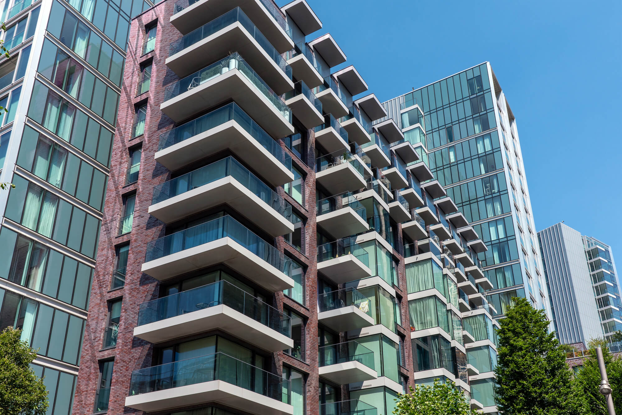 Modern high-rise residential building